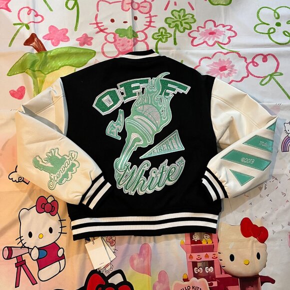 Off-White Black And White Baseball Jacket - Picture 8 of 9